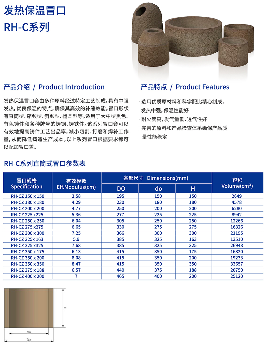 发热保温冒口