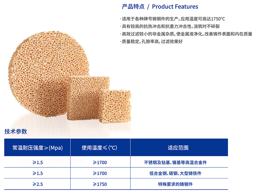 氧化锆泡沫陶瓷过滤器